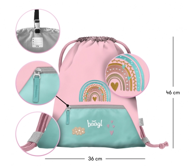 BAAGL 3 SET Zippy Duha rose : cartable, trousse, sac