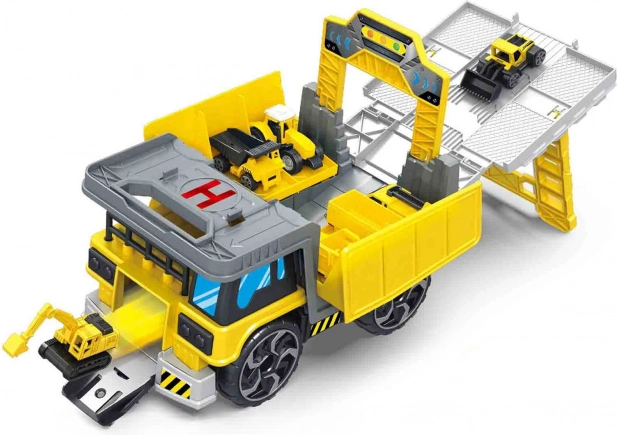 Station de construction – set de jeu avec pelleteuse et benne basculante