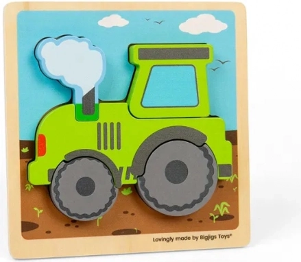 Puzzle à encastrer en bois tracteur pour enfants