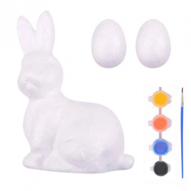 Kit de peinture pour décorations en polystyrène Lapin et 2 œufs