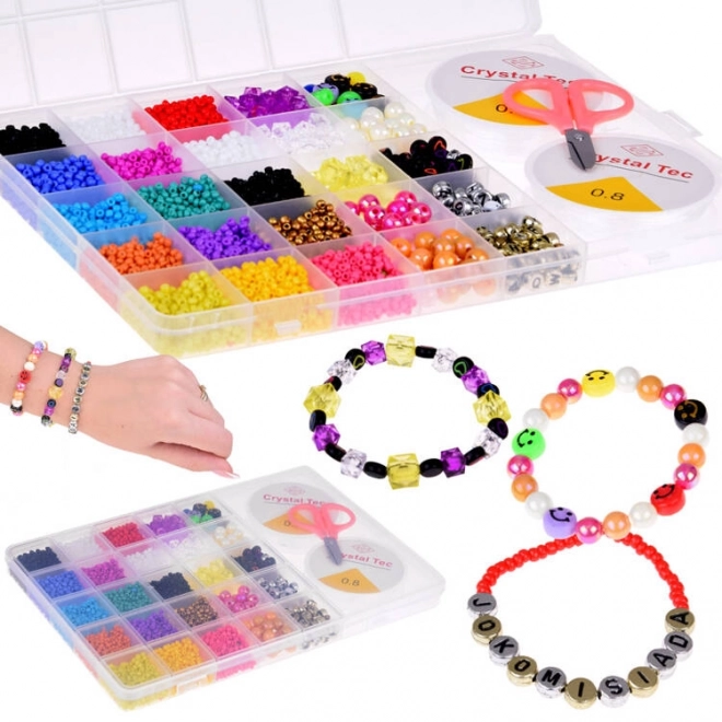 Ensemble de perles cristallines colorées pour la fabrication de bracelets