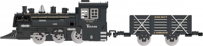 Coffret de train avec effets et voie ferrée 75 × 75 cm