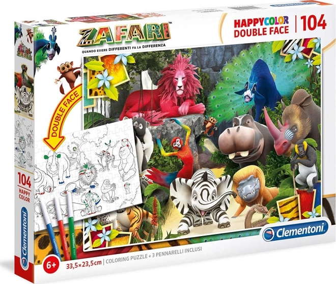 Puzzle Recto-verso Clementoni Zafari : Dans la jungle 104 pièces