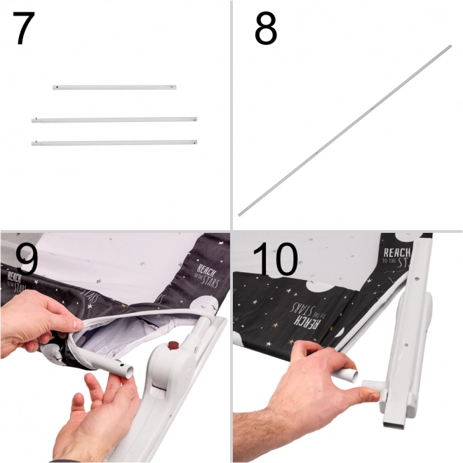 Barrière de protection pour lit 200 cm noir