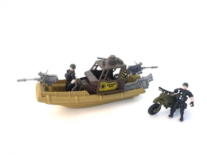 Ensemble de jeu militaire Patrouille sur le bateau