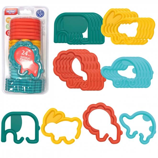 Woopie jouets sensoriels pour bébés - chaîne animale 24 pcs