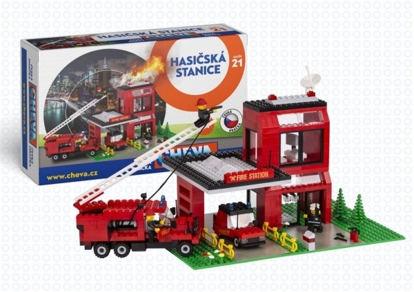 Jeu de construction Cheva 21 - Caserne de pompiers