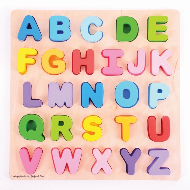 Puzzle à encastrer Bigjigs - lettres majuscules de l'alphabet