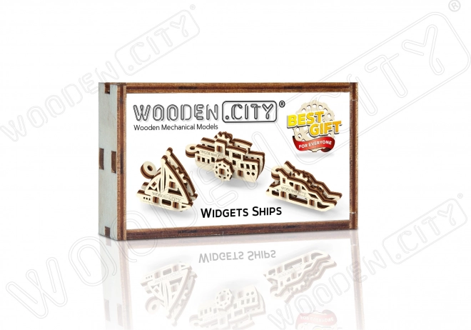 Puzzle 3D en bois mini ensemble de bateaux