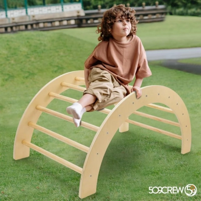 Arche d'escalade 2 en 1 naturel pour enfants