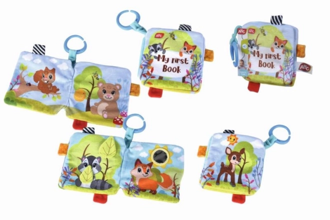 Petit livre en peluche avec animaux de la forêt - 17 cm