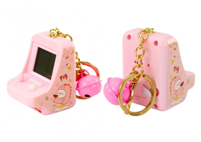 Jeu de poche électronique Tetris porte-clé rose