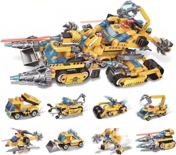 Jeu de construction QMAN THE LEGEND OF CHARIOT 8-en-1 – engins de chantier