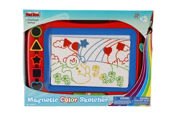 Tableau magnétique rouge avec tampons