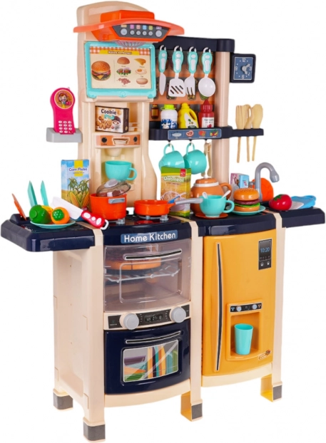 Cuisine interactive pour enfants avec éclairage et sons, 65 pièces – Bleu