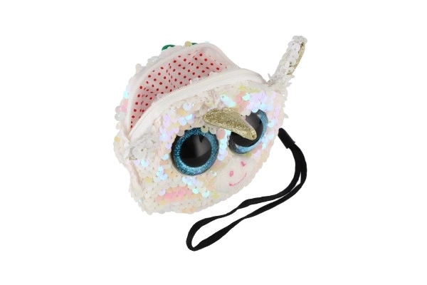 Porte-monnaie en tissu pour fille avec motif animal et paillettes, avec accessoires pour cheveux