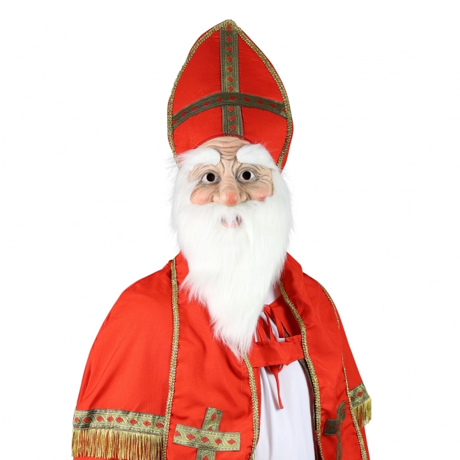 masque adulte Saint-Nicolas avec barbe blanche