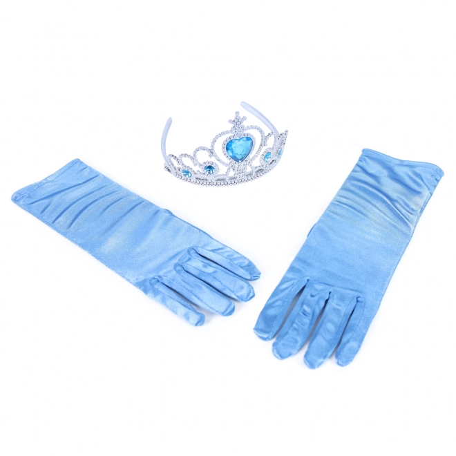 Ensemble princesse gants avec couronne
