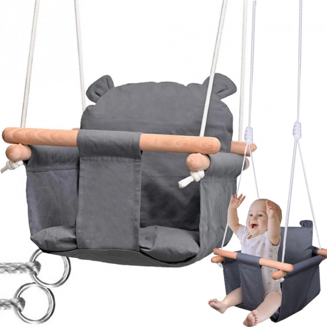 Balançoire pour enfants avec siège en bois