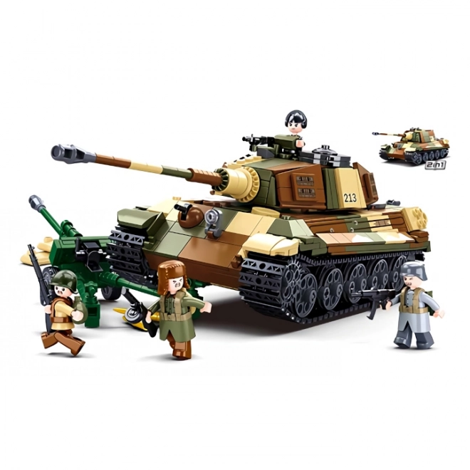 Sluban Bataille de Budapest M38-B0980 Char lourd allemand Tiger II 2 en 1