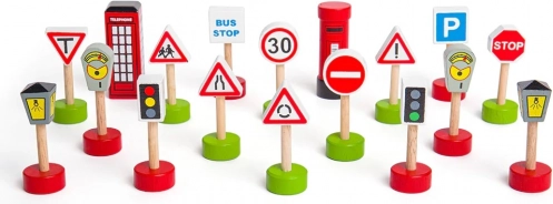 Ensemble de panneaux de signalisation en bois BIGJIGS RAIL