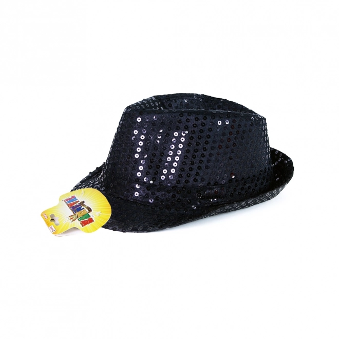 Chapeau disco noir avec lumière LED pour adultes