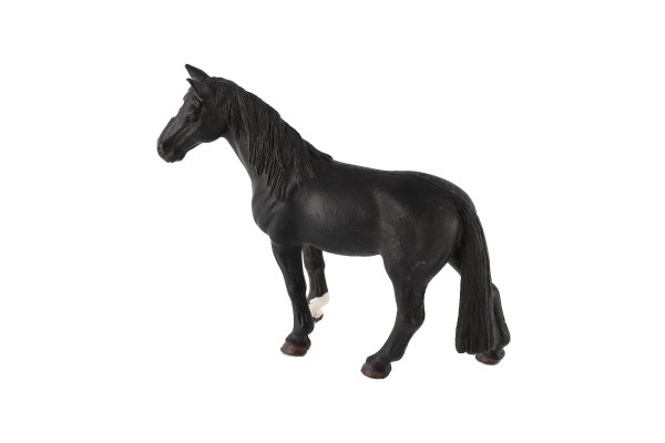 Cheval domestique en plastique noir Zooted 13cm dans un sac