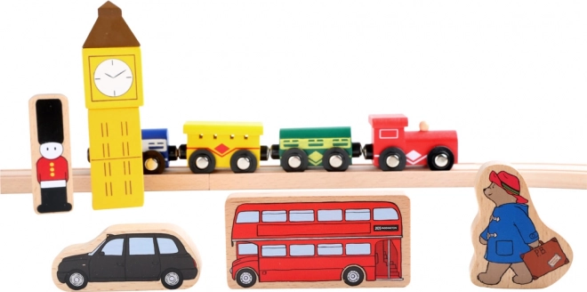 Petit Pied Circuit de Train Bois Paddington 43 pièces