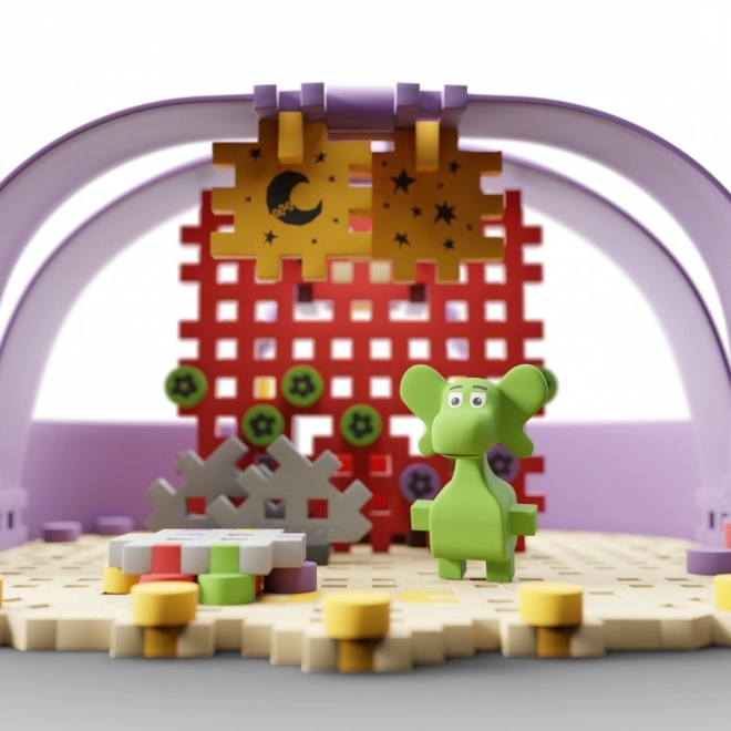 Kit de construction créatif Mini Waffle - Diplodocus et scène 148 pièces