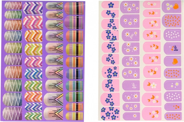 Autocollants colorés et paillettes