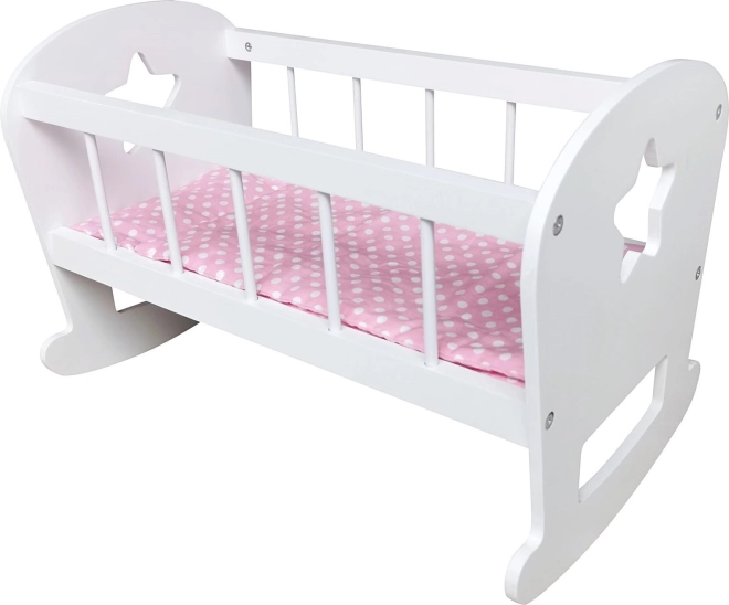 FREE2PLAY berceau en bois pour poupées blanc (jusqu’à 40 cm)