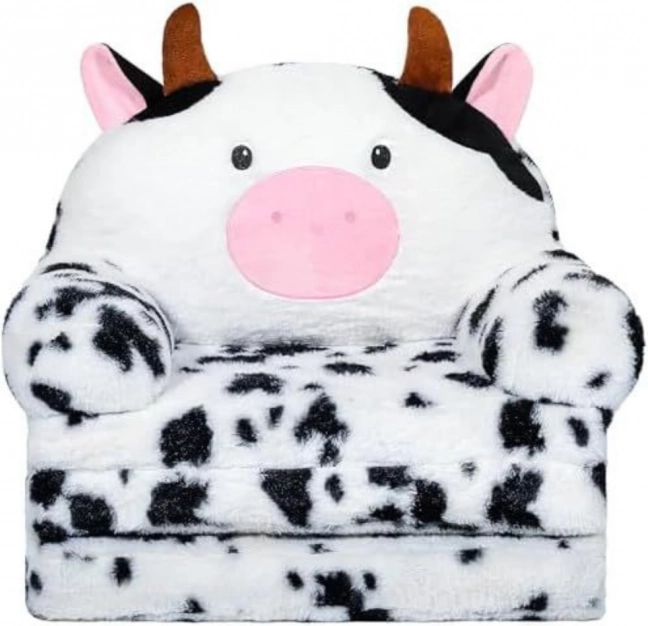 Fauteuil Rétractable pour Enfants Vache 3-niveaux blanc noir