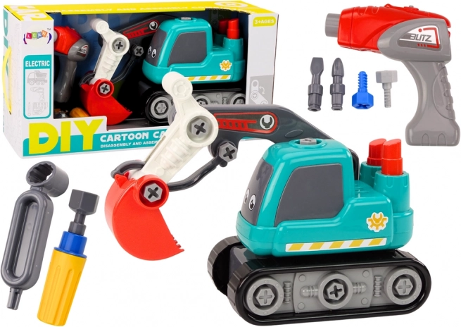 Pelle à chenilles pour enfants à démonter DIY – Turquoise
