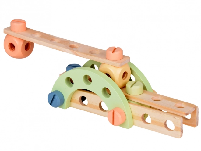 Jeu de construction en bois Montessori tour de voiture