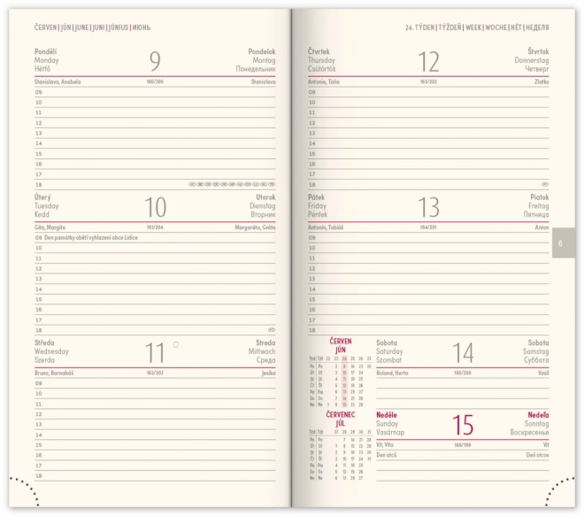 NOTIQUE Agenda de Poche Diario 2025, rose, 9 x 15,5 cm