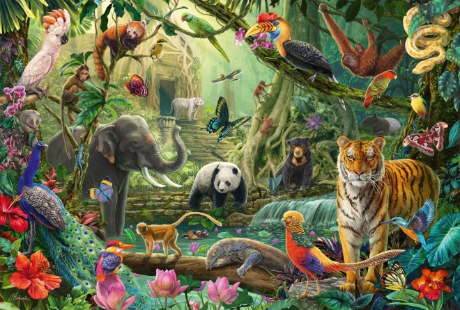 Puzzle jungle colorée 100 pièces