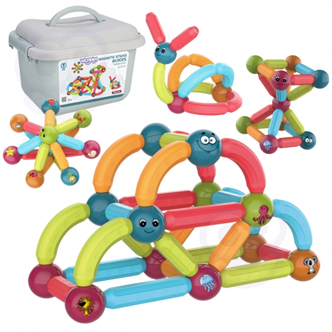 Woopie ensembles de construction magnétiques éducatifs 52 pièces