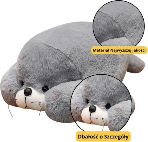 Peluche phoque grise à câliner 29 cm
