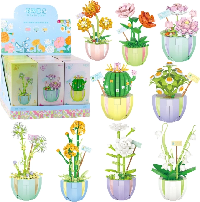 Jeu de construction Fleurs en Pots Colorés