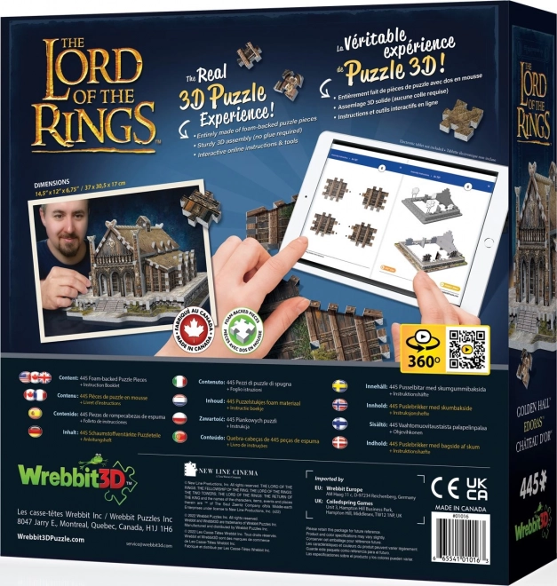 WREBBIT puzzle 3D Seigneur des Anneaux : La Salle Dorée d'Edoras