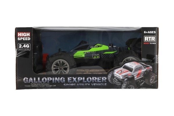 Buggy RC Auto vitesse 2,4GHz en plastique 25cm sur piles dans une boîte 31x14x18cm – Vert