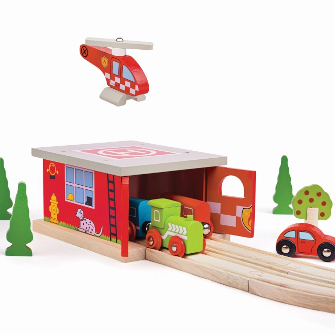 Gare de pompiers Bigjigs Rail Dépôt