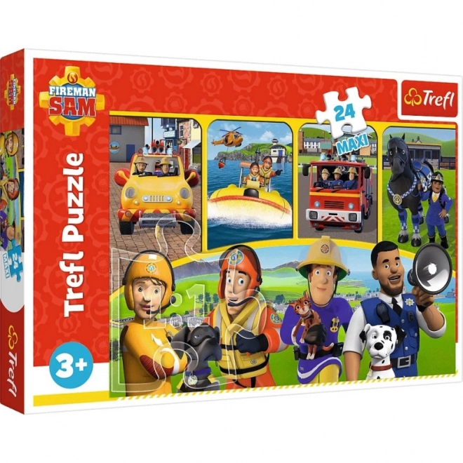 Puzzle 24 pièces Maxi Sam le pompier et ses amis
