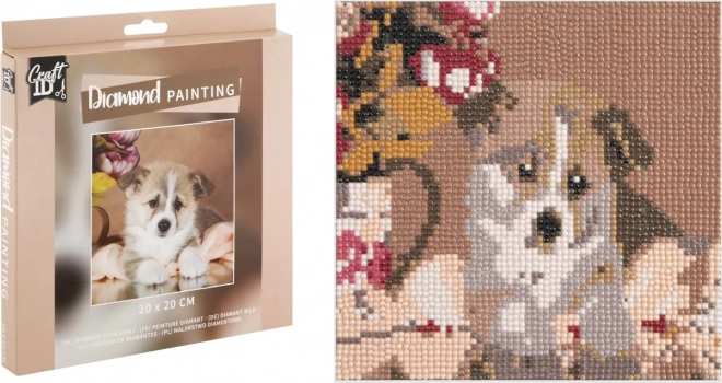 GRAFIX Peinture Diamanté Chiot Adorable 20x20cm