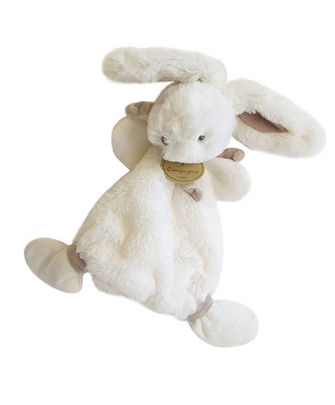 Doudou Lapin en peluche crème 26 cm