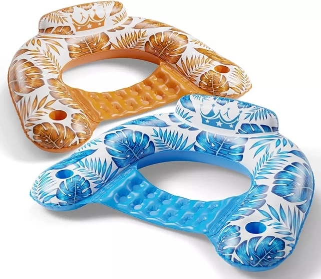 Matelas gonflable avec fauteuil pour l'eau orange
