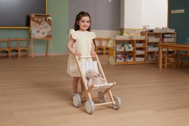 Poussette en bois pour poupées