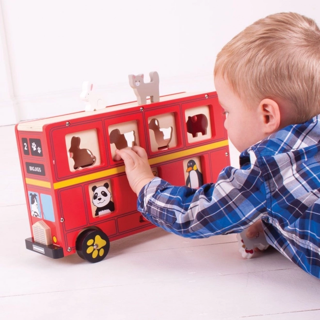 Autobus en bois avec animaux Bigjigs