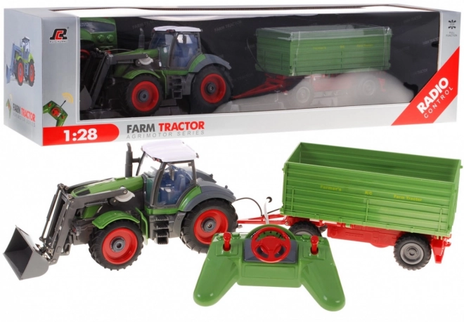 Tracteur avec chargeur et remorque pour enfants 3+