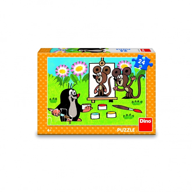 Puzzle Krtek peintre 26x18cm 24pcs dans une boîte 27x19x4cm